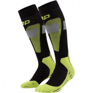 CEP Ski Merino Socks Tall 3.0, laskettelusukat, naisten, musta/keltainen