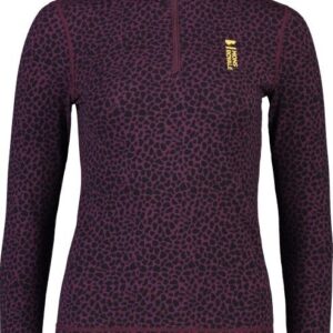 Mons Royale Cascade Merino Flex 200 1/4 Zip naisten kerrastopaita, Winter Leopard