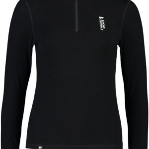 Mons Royale Cascade Merino Flex 200 1/4 Zip naisten kerrastopaita, musta