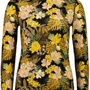 Mons Royale Cascade Merino Flex 200 Mock Neck LS naisten merinopaita, Floral Camo