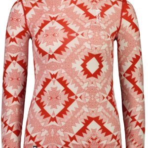 Mons Royale Cascade Merino Flex 200 Mock Neck LS naisten merinopaita, Retro Red Nordtek