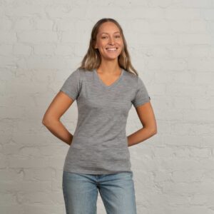 Elea Merino T-paita W - Meleerattu Keskiharmaa